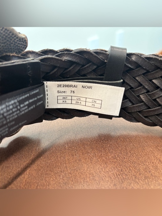 BA&SH Braided leather belt Braid In black, Size 75/US XS main image 7